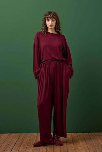 Ceylan Otantik Burgundy Viscose Relax Set