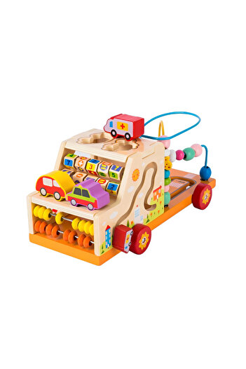 Ludinoo Merry-Go-Round Car – 7-in-1 Wooden Educational Center