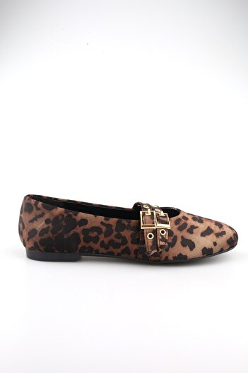 moon glow Zebra Leopard Color Studded Double Buckle Women's Ballerinas |   Daily Comfortable Flat Sole Mary Jane Shoes Fashion