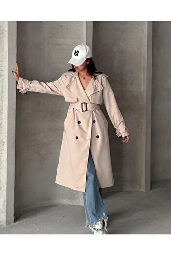 gm giyimarket New Season Oversize Long Women's Trench Coat
