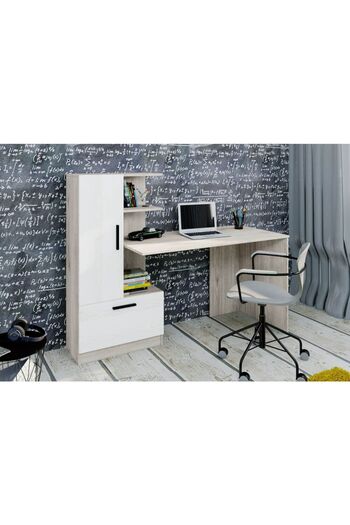 Homelux Desk with Integrated Bookshelf Iohi, 150x59 cm, Sonoma/White, PAL