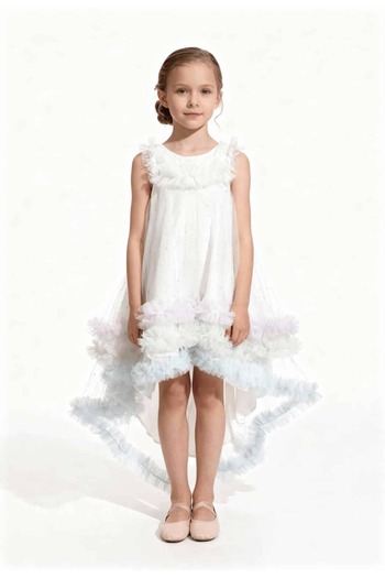 SIRRI Girl's Tailed Tulle Evening Dress 2 Pieces (6–9 Years)
