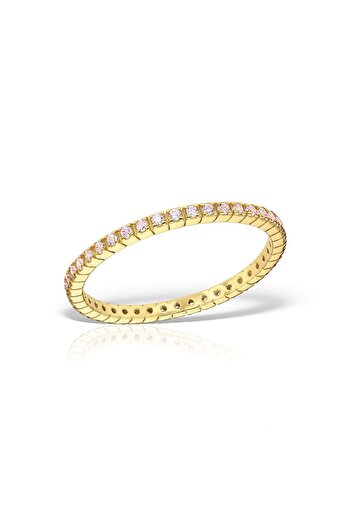 Hinari Inel din argint 925 placat cu aur de 14k, model Pink Whisper