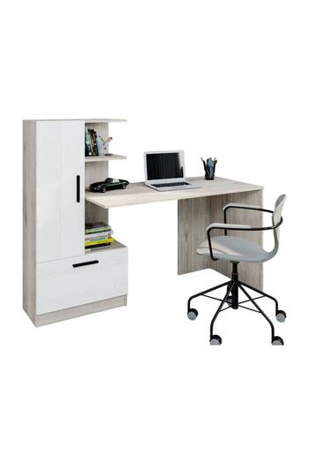 Homelux Desk with Integrated Bookshelf Iohi, 150x59 cm, Sonoma/White, PAL