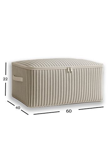 ADARYA HOME 10’lu Antrasit Çizgili Baza Altı Çekyat Hurç 60×40×22 cm