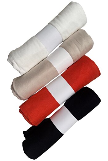 LA SEFA 4-Piece Combed Cotton Plain Shawl (