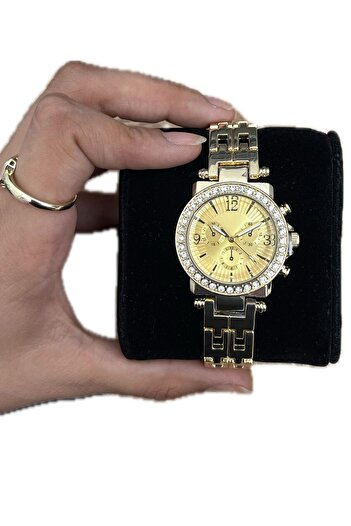 sezerekspres Women's Metal Watch with Stones