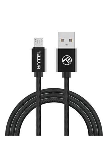 TELLUR Data Cable, Braid, Micro-USB, 2m, Black