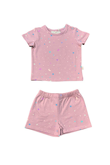 Miela Kids 2-Piece Pajama Set - Salmon Pink Star