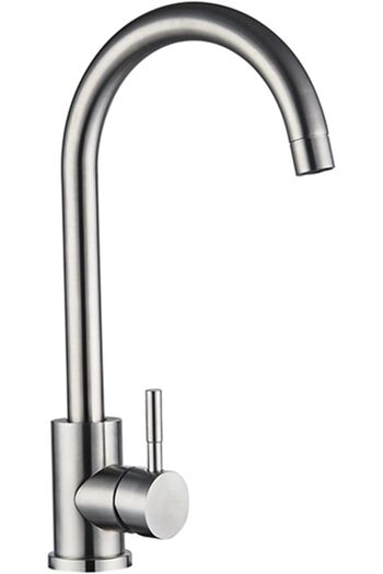 MILLEN Single Lever Kitchen Faucet with 360° Swivel, Brushed Stainless Steel - MM01BR, 1Y Warranty