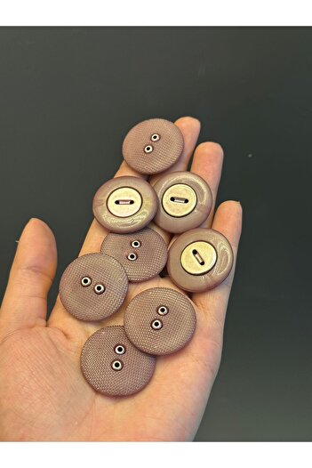 Gönülden Tasarım 8 Pieces Double-Sided Bone Button 3 cm