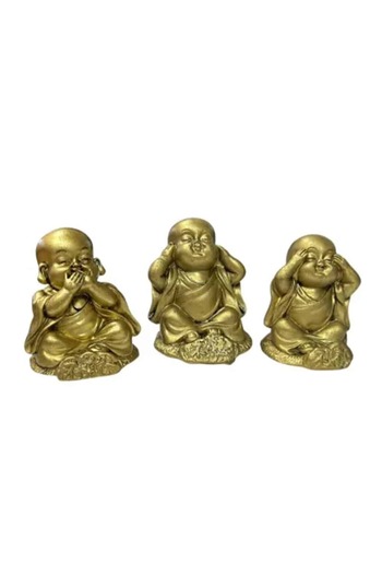 Feng Shui Set of Three Wise Buddhas - Does not speak - Does not hear - Does not see