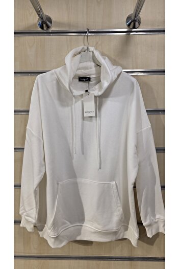 trendbysena Βαμβακερό γυναικείο φούτερ με κουκούλα με λεπτομέρεια τσέπης καγκουρό