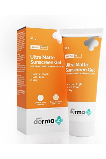 The Derma Co Ultra Matte Sunscreen Gel SPF 60 PA+++ Sunblock, Broad-Spectrum UVA/UVB Protection 50g