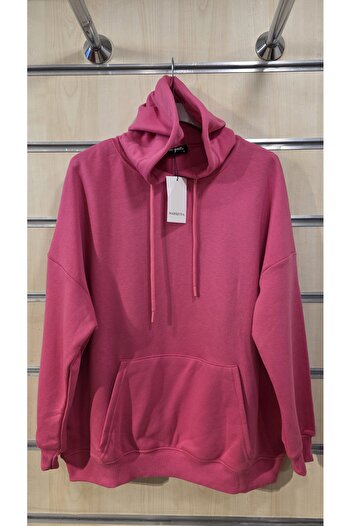 trendbysena Βαμβακερό γυναικείο φούτερ με κουκούλα με λεπτομέρεια τσέπης καγκουρό