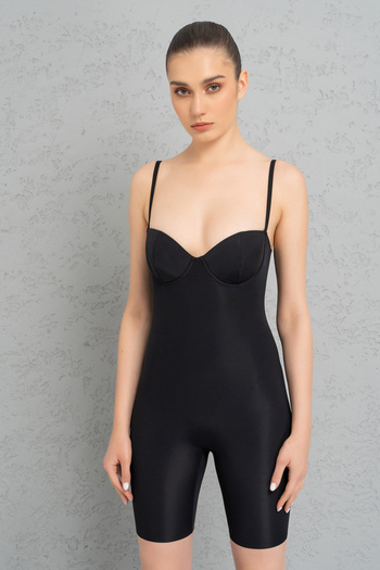 Kikiriki Black Sponge Strap Biker Jumpsuit