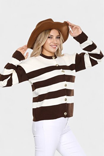Cemre Life Women's Striped Cardigan