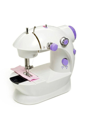 TEHNOSHOP Portable Electric Sewing Machine with Pedal, Batteries or Plug, Compact