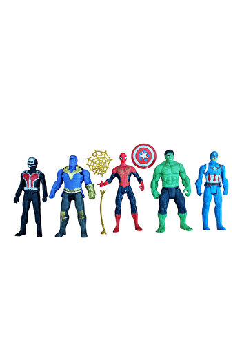 Brother Toys 16 Parça Süper Kahraman Seti Örümcek Adam Hulk Süpermen Batman Demir Adam Thor Flash Thanos 10 Cm.