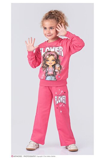 ÖRZİKİDS Printed Girls Tracksuit Set 3-10
