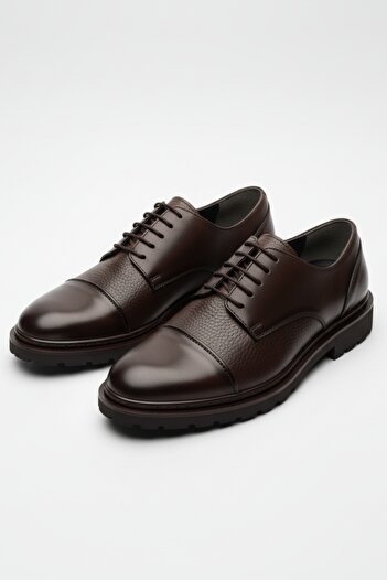 LUSIVE 100% Genuine Leather Brown Daily Comfortable Classic Men's Shoes Luass27Al0045