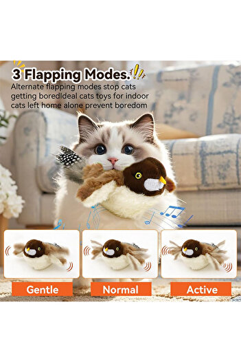 Sellix Cat Toy Touch Activated Flapping Wings Realistic Bird Sounds Rechargeable