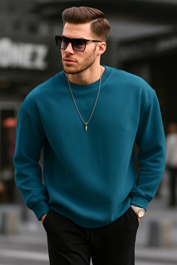 BRLKN Crew Neck Oversize Basic Men's Sweatshirt Tr4477