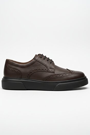 LUSIVE Brown 100% Genuine Leather Ultra Comfortable Men's Casual Shoes Luass27Al0048