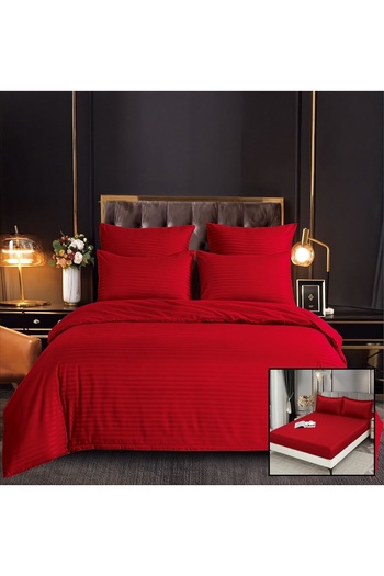 OEM Damask Linen, Fitted Sheet, Sulphur, 2 Persons, Double Bed, 6 Pieces