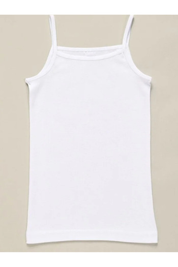 DOĞANYILDIZ Girl's Ribbed Tank Top with String Straps, 6 Pieces