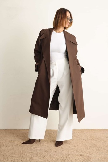Swass Gabardine Trench Coat Brown