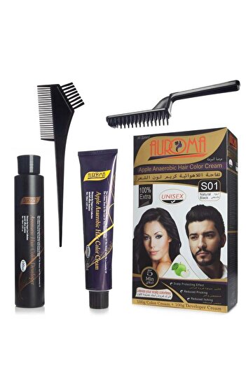 Aroma Hair Coloring Cream (Natural Black Color) - Anaerobic Apple Cream S01
