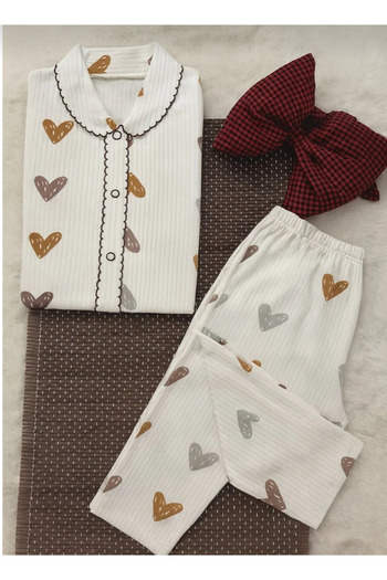 Baby Wings Heart Printed Baby Pajama Set