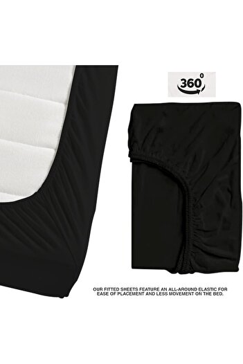 AL SAHIR GARMENT INDUSTRY L.L.C Premium Luxury King Fitted Bed Sheet - 152x198 Size Fitted Sheet for King Size Bed, 220 Thread Count