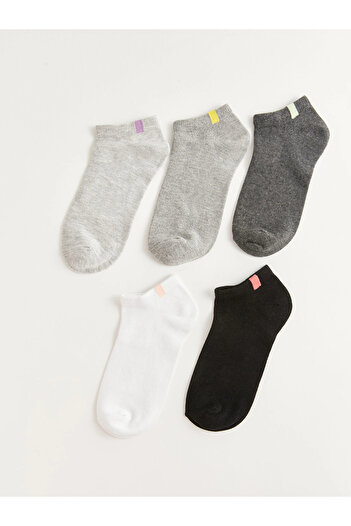 LC Waikiki Lcw Dream Gray Women's Flat Booties Socks 5-Pack