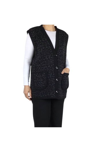 ECE GİYİM Women's Buttoned Front Thick Winter Short Vest with Pockets