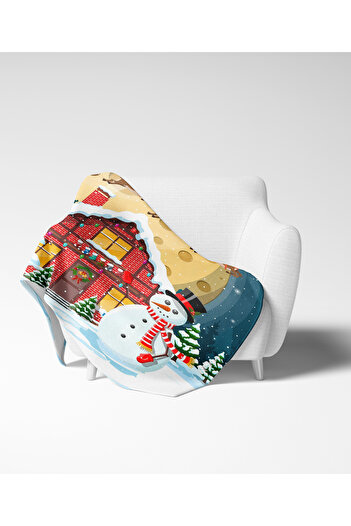 Home Christmas Snow Pattern Fleece Tv Blanket Polar Soft Blanket