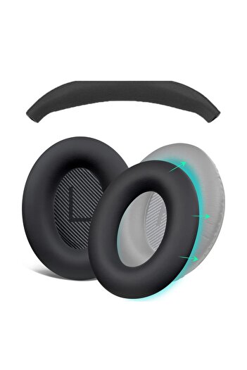 PadForce Set of 3 silicone earphone covers for Bose QC45, QC35, QC25, QC15, QC2, AE2 – Black