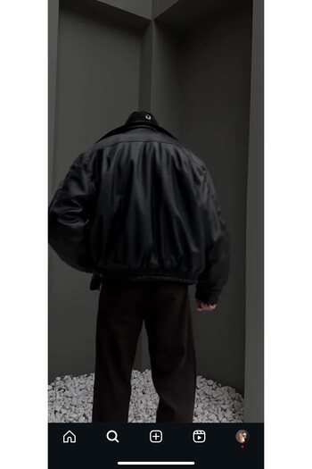 PRİFALDİ Νέα σεζόν Oversize Ανδρικό Δερμάτινο Μπουφάν Μαύρο