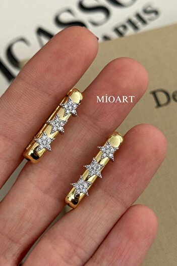 MioArt Trend Baget Stone Gold Earrings