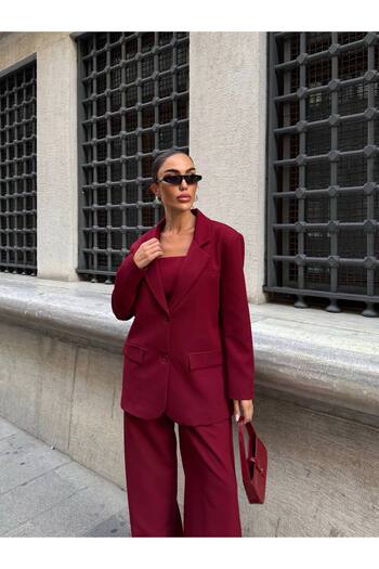 Julidress Jacket, Elastic Crop Top and Palazzo Pants 3-Piece Premium Set