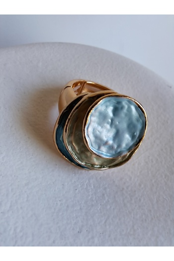 BHR AKSESUAR Turquoise Plate Elastic Ring