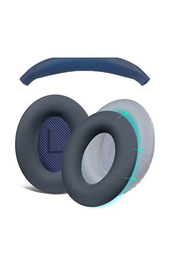 PadForce Set of 3 silicone earphone covers for Bose QC45, QC35, QC25, QC15, QC2, AE2 – Blue