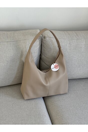 BAGLOVİS New Season Large Casual Mink Leather Shoulder Bag