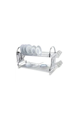 stuffix Uscator vase supraetajat Stuffix®, inox, aluminiu si plastic, suport pahare si tava de scurgere, 41