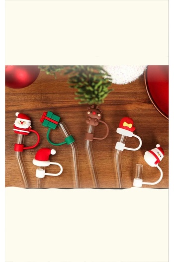 Porland New Year Glass Straw Set 6 Pieces