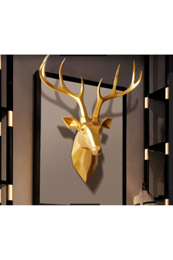 OEM Golden deer head wall decoration H54cm
