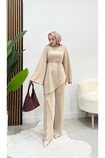 modasusev Belden Tie-Up Top and Bottom Two-Piece Hijab Set