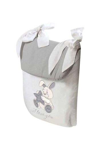 CAM Cot Storage Bag Baby Pocket Beside, Linen Baby Nursery Organizer Bag
