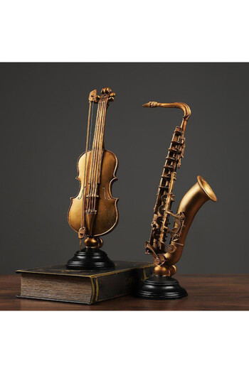 OEM Saxophone decoration, antique gold, H37cm